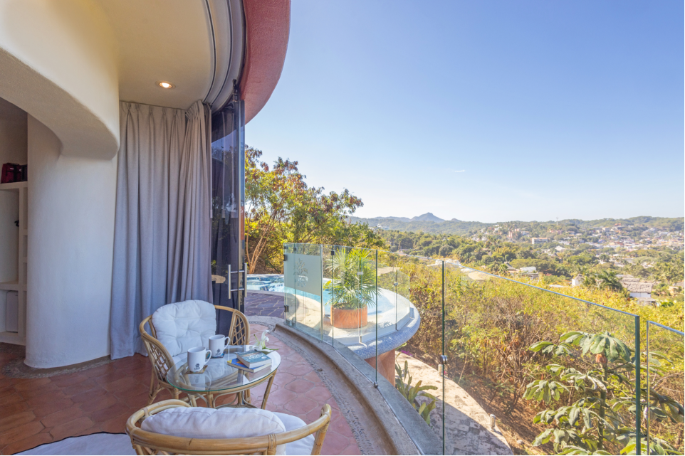 Private balcony with stunning ocean views from the suite.